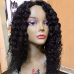 Black Wavy Wig Cap with top lace Black