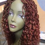 Curly Braids Wig Cap Red & Blonde